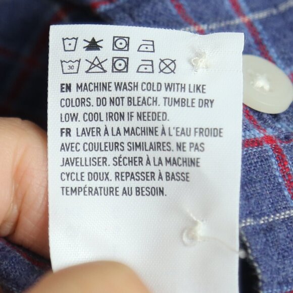 American Eagle Top Mens Purple Plaid Classic Fit Long Sleeve Flannel Size Large - Picture 6 of 10